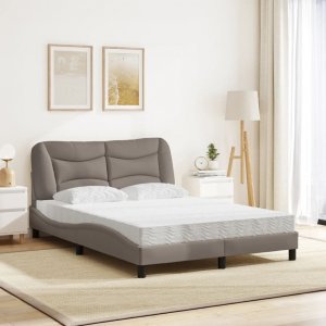 vidaXL vidaXL Łóżko z materacem, taupe, 140x190 cm, obite tkaniną 3
