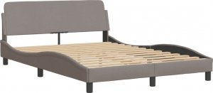 vidaXL vidaXL Łóżko z materacem, taupe, 140x190 cm, obite tkaniną 4