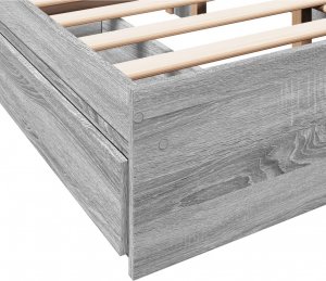 vidaXL Rama łóżka z szufladami, szary dąb sonoma, 140x190 cm 8