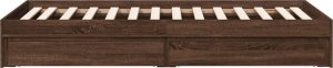 vidaXL vidaXL Rama łóżka z szufladami, brązowy dąb, 75x190 cm 5