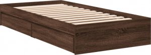 vidaXL vidaXL Rama łóżka z szufladami, brązowy dąb, 75x190 cm 6