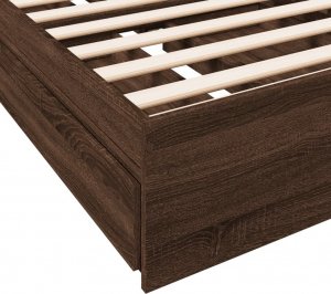 vidaXL vidaXL Rama łóżka z szufladami, brązowy dąb, 75x190 cm 8