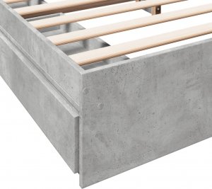 vidaXL Rama łóżka z szufladami, szarość betonu, 200x200 cm 8
