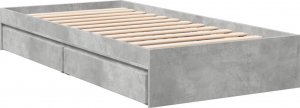 vidaXL vidaXL Rama łóżka z szufladami, szarość betonu, 75x190 cm 6