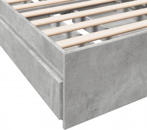 vidaXL vidaXL Rama łóżka z szufladami, szarość betonu, 75x190 cm 8
