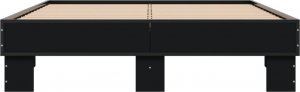 vidaXL Rama łóżka, czarna, 120x200 cm, materiał drewnopochodny i metal 4