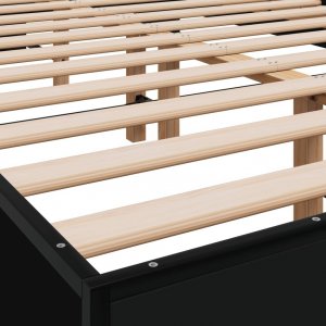 vidaXL Rama łóżka, czarna, 120x200 cm, materiał drewnopochodny i metal 7
