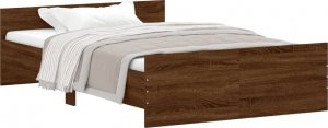 vidaXL Rama łóżka z wezgłowiem i zanóżkiem, brązowy dąb, 120x200 cm 2