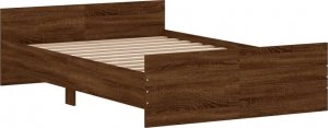 vidaXL Rama łóżka z wezgłowiem i zanóżkiem, brązowy dąb, 120x200 cm 3