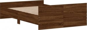 vidaXL Rama łóżka z wezgłowiem i zanóżkiem, brązowy dąb, 120x200 cm 6