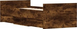 vidaXL Rama łóżka z wezgłowiem i zanóżkiem, przydymiony dąb, 75x190 cm 4