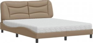 vidaXL vidaXL Łóżko z materacem, cappuccino, 160x200 cm, sztuczna skóra 2