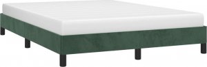 vidaXL Rama łóżka, ciemnozielona, 140x200 cm, tapicerowana aksamitem 3