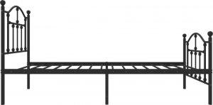 vidaXL Metalowa rama łóżka z wezgłowiem i zanóżkiem, czarna, 75x190 cm 6