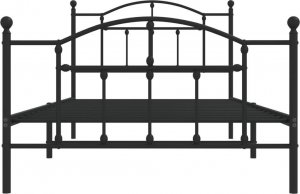 vidaXL Metalowa rama łóżka z wezgłowiem i zanóżkiem, czarna, 100x200cm 5