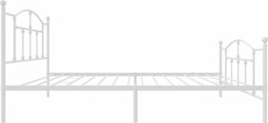 vidaXL Metalowa rama łóżka z wezgłowiem i zanóżkiem, biała, 100x200 cm 6