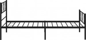 vidaXL Metalowa rama łóżka z wezgłowiem i zanóżkiem, czarna, 100x200cm 6