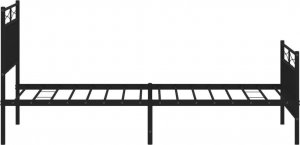 vidaXL Metalowa rama łóżka z wezgłowiem i zanóżkiem, czarna, 90x200 cm 6