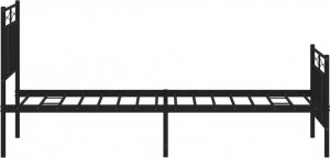 vidaXL Metalowa rama łóżka z wezgłowiem i zanóżkiem, czarna, 80x200 cm 6