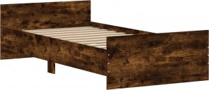 vidaXL Rama łóżka, przydymiony dąb, 100x200cm, materiał drewnopochodny 3