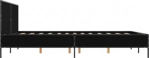 vidaXL vidaXL Rama łóżka, czarna, 150x200 cm, materiał drewnopochodny i metal 5