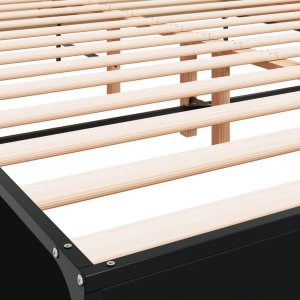 vidaXL vidaXL Rama łóżka, czarna, 150x200 cm, materiał drewnopochodny i metal 7