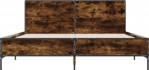 vidaXL vidaXL Rama łóżka, przydymiony dąb, 150x200 cm 4