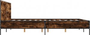 vidaXL vidaXL Rama łóżka, przydymiony dąb, 150x200 cm 5