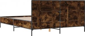 vidaXL vidaXL Rama łóżka, przydymiony dąb, 150x200 cm 6