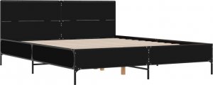 vidaXL vidaXL Rama łóżka, czarna, 120x200 cm, materiał drewnopochodny i metal 2