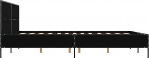 vidaXL vidaXL Rama łóżka, czarna, 120x200 cm, materiał drewnopochodny i metal 5