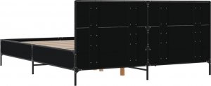 vidaXL vidaXL Rama łóżka, czarna, 120x200 cm, materiał drewnopochodny i metal 6