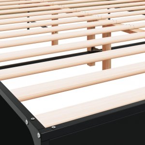 vidaXL vidaXL Rama łóżka, czarna, 120x200 cm, materiał drewnopochodny i metal 7