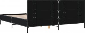vidaXL vidaXL Rama łóżka, czarna, 180x200 cm, materiał drewnopochodny i metal 6