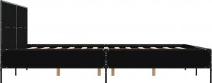 vidaXL vidaXL Rama łóżka, czarna, 135x190 cm, materiał drewnopochodny i metal 5
