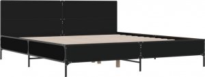 vidaXL vidaXL Rama łóżka, czarna, 200x200 cm, materiał drewnopochodny i metal 2