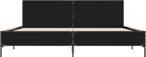 vidaXL vidaXL Rama łóżka, czarna, 200x200 cm, materiał drewnopochodny i metal 4