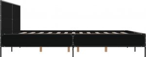 vidaXL vidaXL Rama łóżka, czarna, 200x200 cm, materiał drewnopochodny i metal 5
