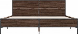 vidaXL vidaXL Rama łóżka, brązowy dąb, 140x200 cm, materiał drewnopochodny 4