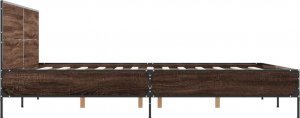 vidaXL vidaXL Rama łóżka, brązowy dąb, 140x200 cm, materiał drewnopochodny 5