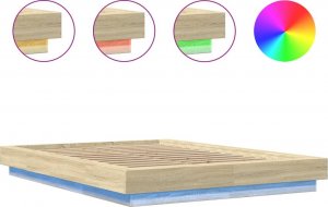 vidaXL vidaXL Rama łóżka z LED, dąb sonoma, 120x200 cm 8