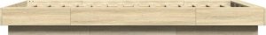 vidaXL vidaXL Rama łóżka z LED, dąb sonoma, 75x190cm, materiał drewnopochodny 6