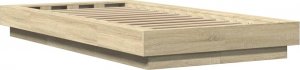 vidaXL vidaXL Rama łóżka z LED, dąb sonoma, 75x190cm, materiał drewnopochodny 7