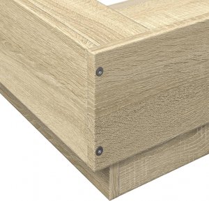 vidaXL vidaXL Rama łóżka z LED, dąb sonoma, 75x190cm, materiał drewnopochodny 9