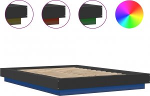 vidaXL vidaXL Rama łóżka z LED, czarna, 120x200 cm, materiał drewnopochodny 8