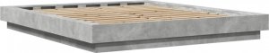 vidaXL vidaXL Rama łóżka z LED, szarość betonu, 150x200 cm 7