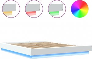vidaXL vidaXL Rama łóżka z LED, biała, 160x200 cm, materiał drewnopochodny 8