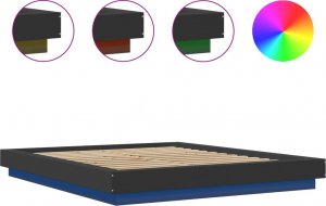 vidaXL vidaXL Rama łóżka z LED, czarna, 160x200 cm, materiał drewnopochodny 8