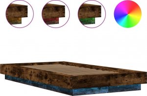 vidaXL vidaXL Rama łóżka z LED, przydymiony dąb, 90x200 cm 6