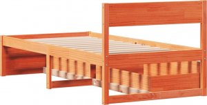 vidaXL Rama łóżka z szufladami, woskowy brąz, 100x200 cm, sosnowa 6